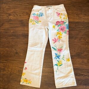 Lauren Ralph Lauren White Floral Women's Jeans
